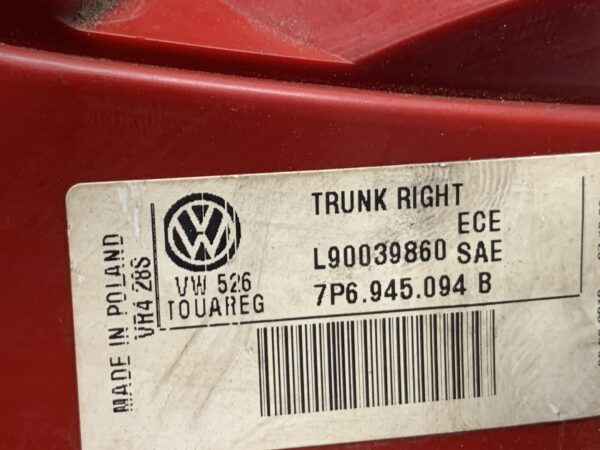 2013, Volkswagen, Touareg, 7P, Right Boot Light - Image 4