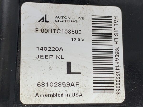 2014, Jeep, Cherokee, Sport, KL, Left Headlamp, Halogen Type - Image 6